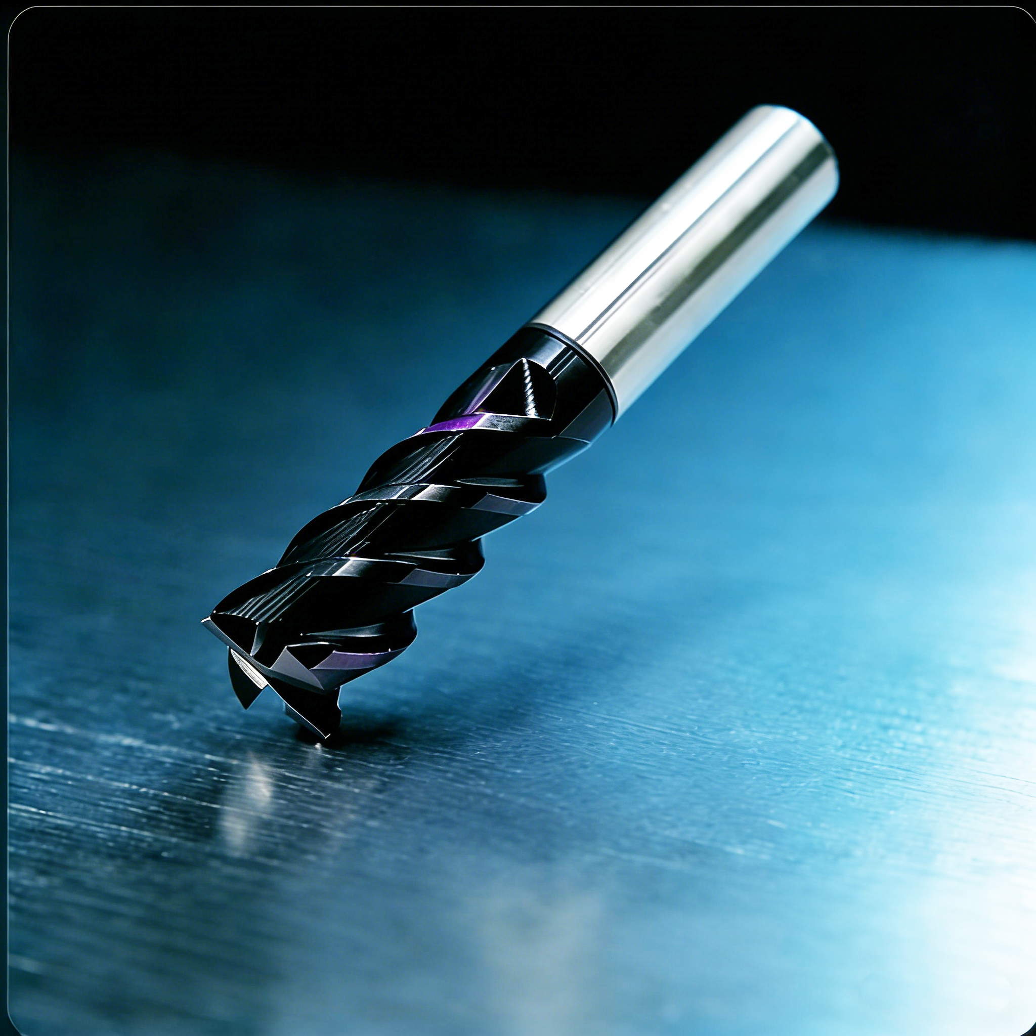 High-Performance 4-Flute Square End Mill with Variable Helix geometry and AlTiN coating